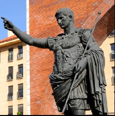 Statue of Zaragozas founding father Roman emperor Augustus