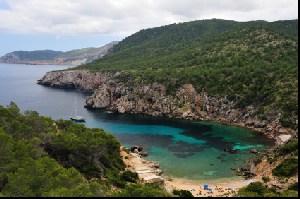 Ibiza coast bay shore