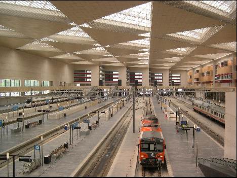 Inside Zaragoza train station